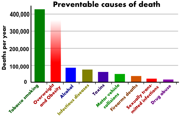 Bar Graph of Preventable Causes of Death