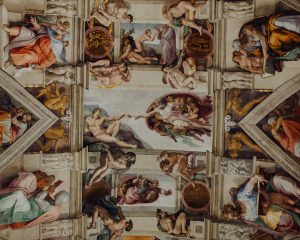 roof of Sistine Chapel with human figures